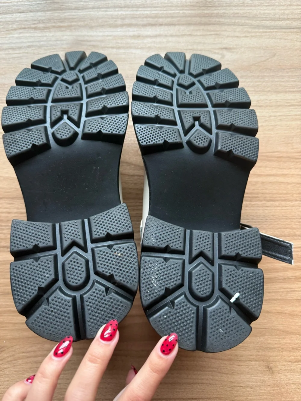 Chunky Mary Jane Platform Shoes in White and Black